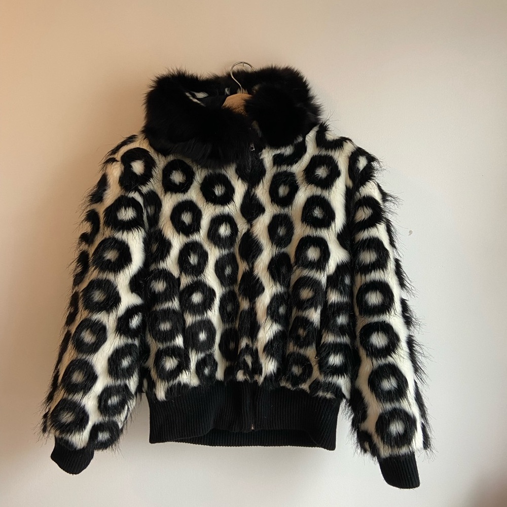 Hooded Furry (faux) Jacket